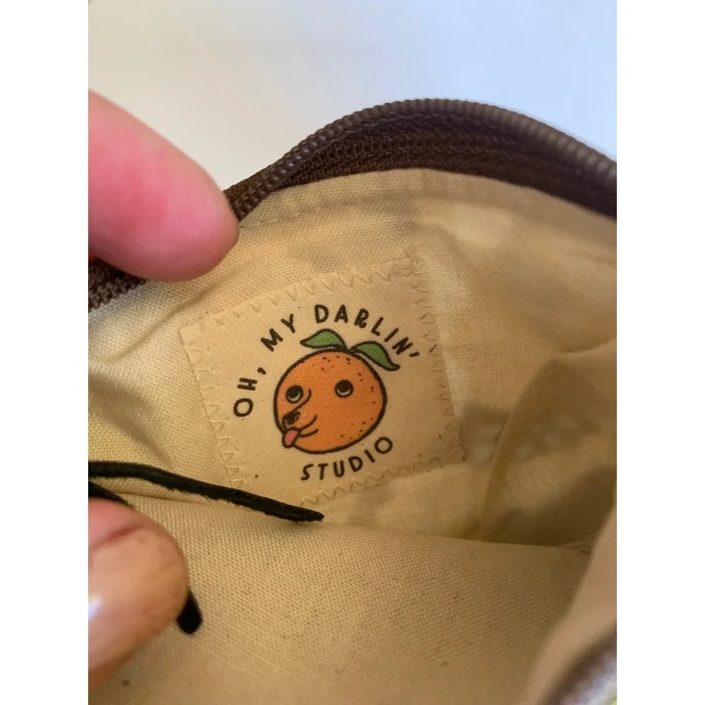 Oh My Darlin Studio Safari Animal Canvas Coin Purse Keychain Olive Green